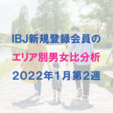 IBJ新規会員のエリア別男女比分析（2022年1月第2週）